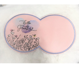 Stickdatei ITH - MugRug Blumenwiese rund inkl. Satin